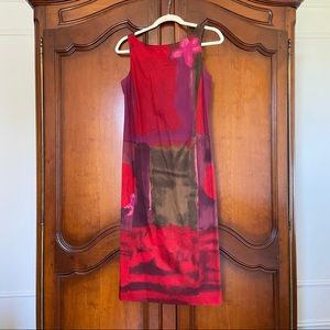MaxMara Abstract Art Sleeveless Pinafore Shift Dress | Size 4